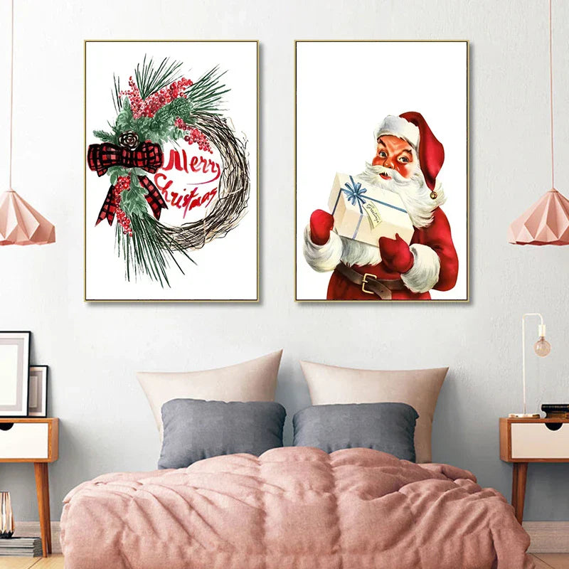 Merry Christmas Cartoon Santa Poster