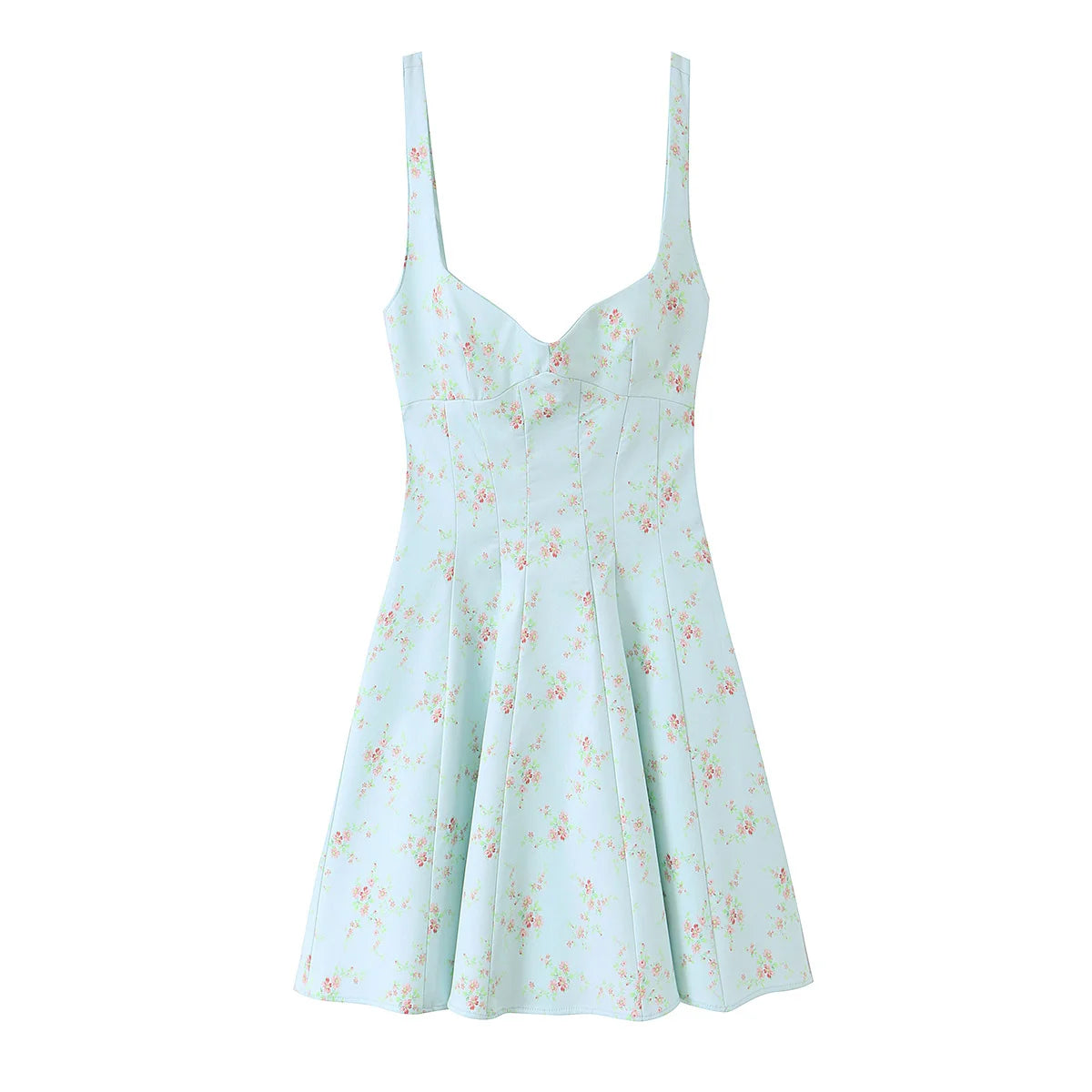 Elegant Floral Print Sleeveless Mini Sundress
