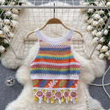 Vintage Knitted Retro Crochet Women Tank Tops