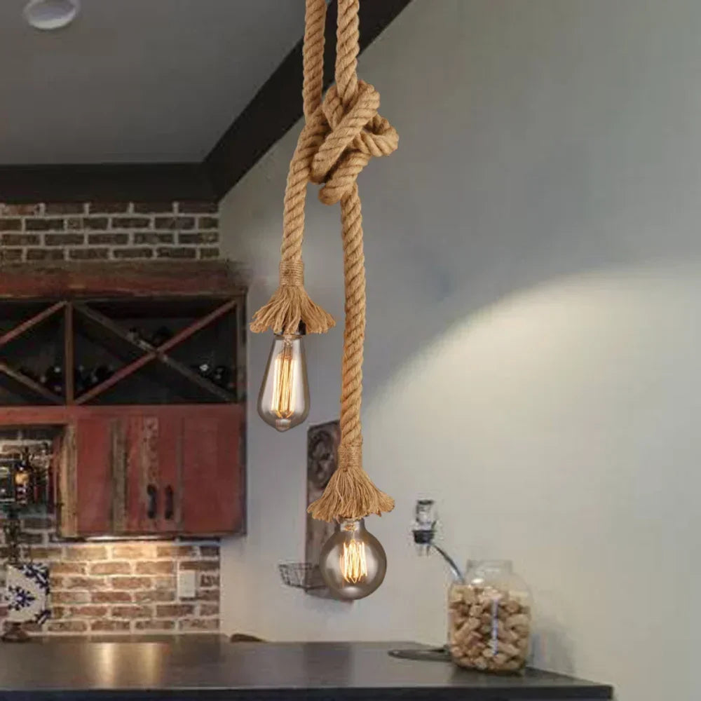Vintage Rope Pendant Light