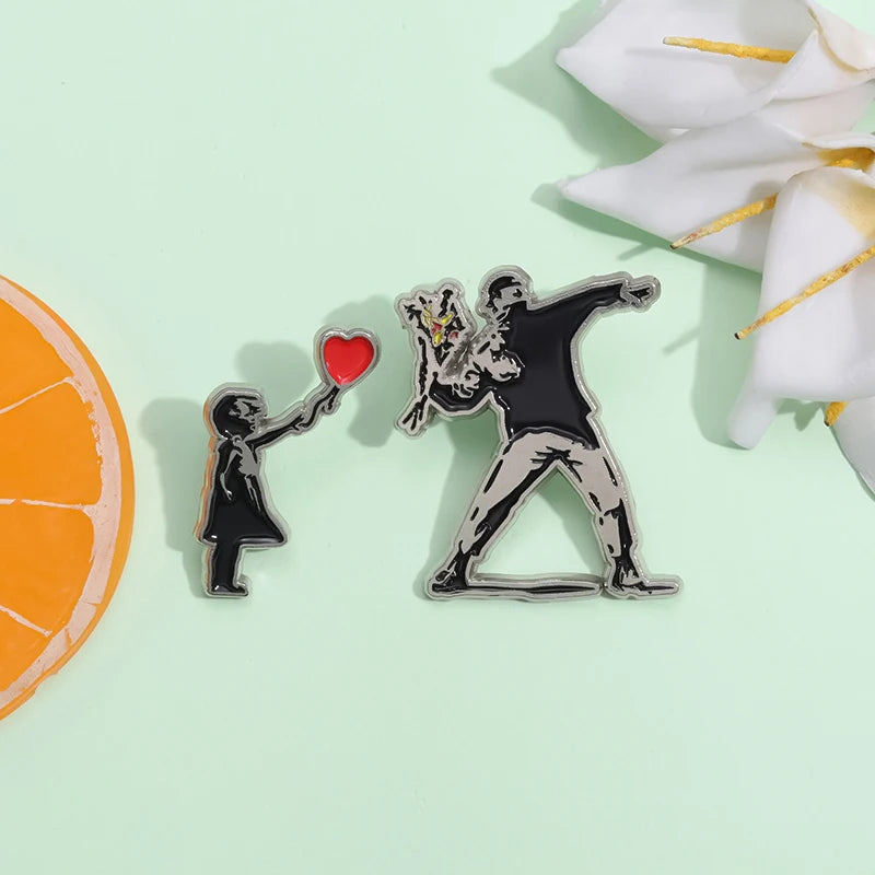 Classic Banksy Art Design Brooch
