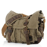 Vintage Canvas Leather Messenger Bag