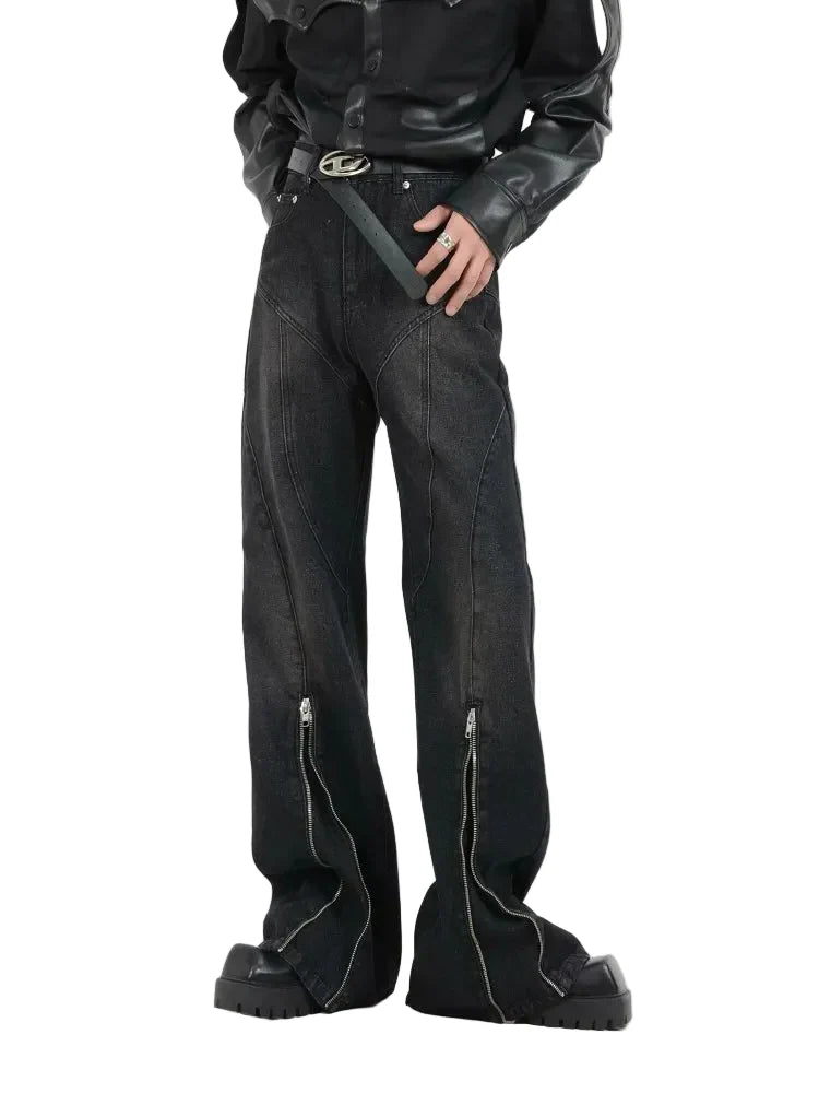 Washed Black Flare Jeans