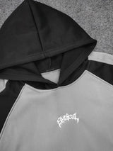 Y2K Striped Color Zip-up Gray Hoodie