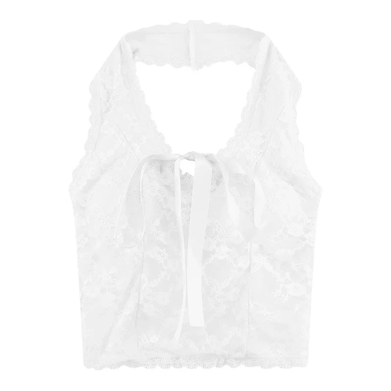 Coquette Core Bow Halter Top