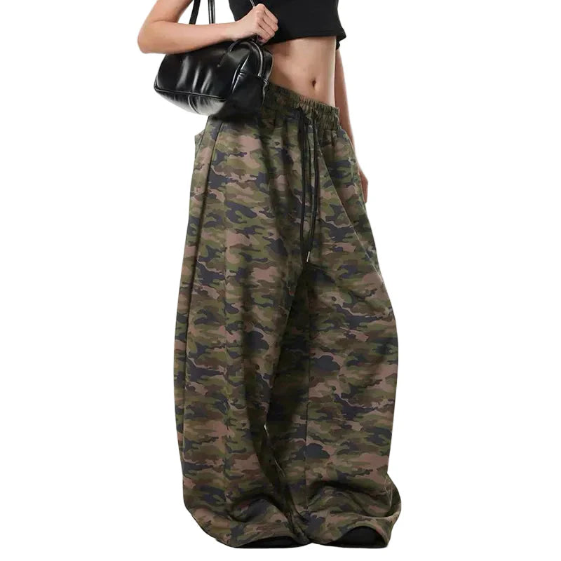 High Rise Camouflage Cargo Pants