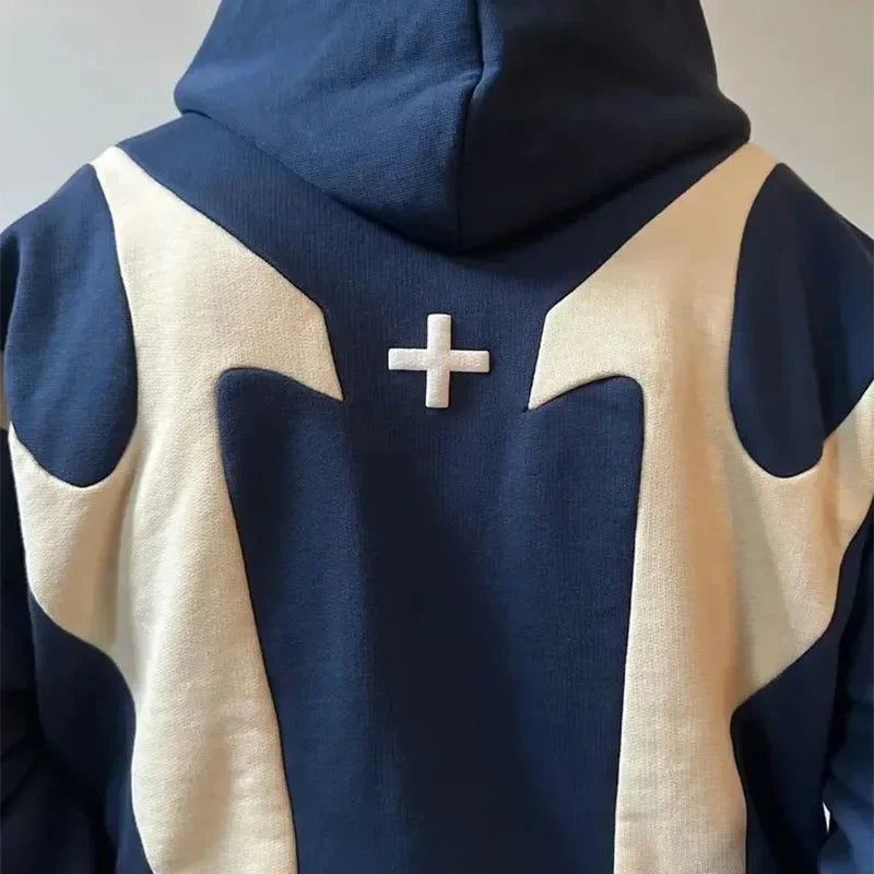 Sudadera con capucha estampada con patrón retro de diablo Y2K