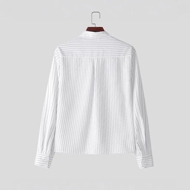Boxy Fit Korean Style Stripped White Shirt