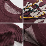 Oversize Alphabet Embroidery Knitted Sweater