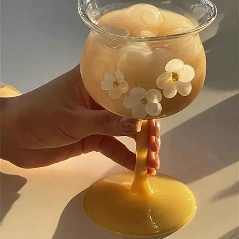 Flower-Designed Asymmetric Aesthetic Glass