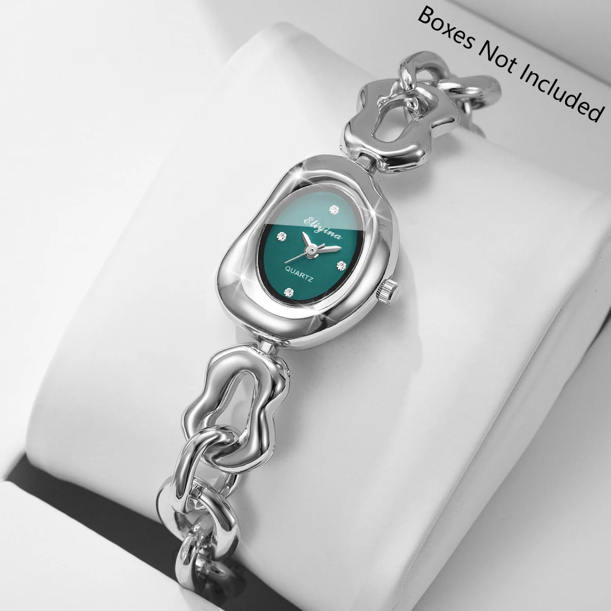 Elegant Silvery Chain Bracelet Strap Watch