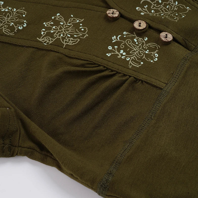 Vintage Floral V-neck Top