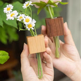 Vintage Wooden Test Tube Vase