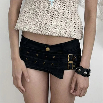 Y2K Baddie Buckle Shorts