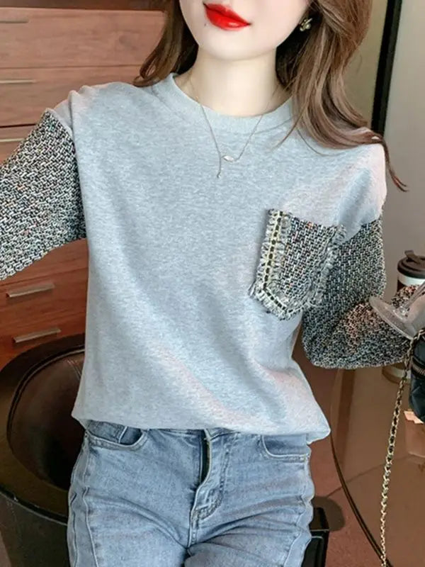 Splicing Front Pocket T-shirt