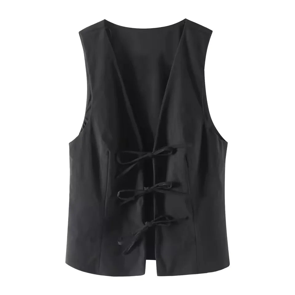 Old Money Lace Up Top