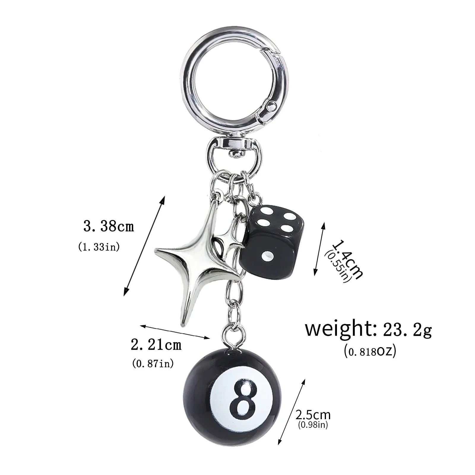 Y2k Dice Billiards Keychain