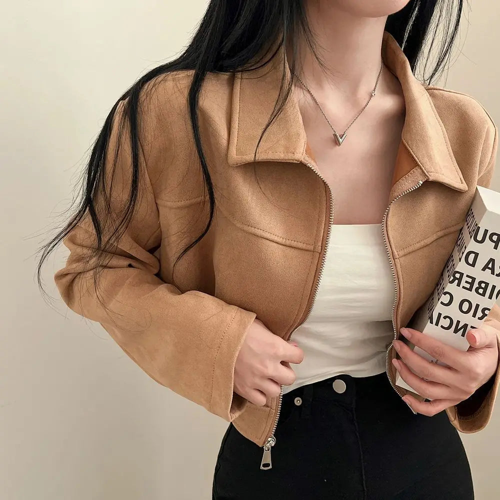 Y2K Cropped V-neck Jacket