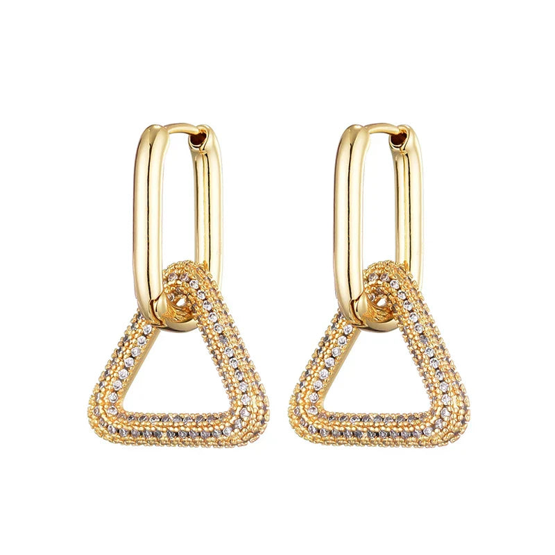 Steel Buckle Oval Earrings