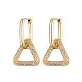 Steel Buckle Oval Earrings