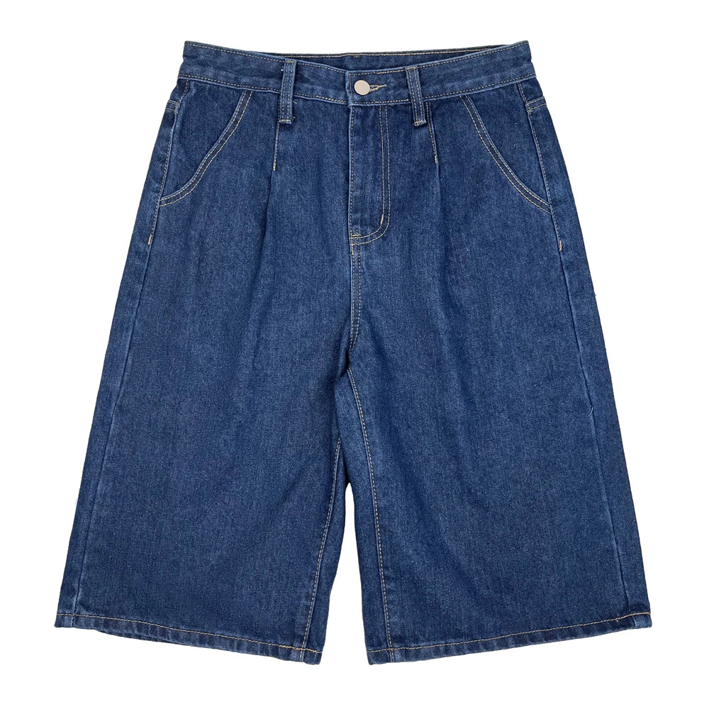 Blue Wide Leg Minimal Jorts
