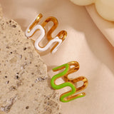 Anillos Ondulados Modernos Esmaltados Y2K