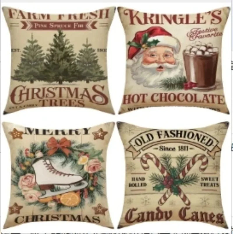 Vintage Christmas Pillow Covers