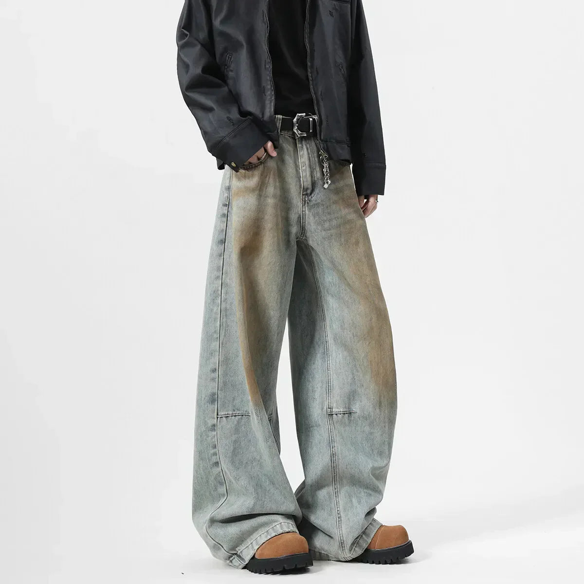 Dirty Loose Fit Metal Denim Jeans