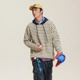 Striped Hooded Sweater Knitted Pullover