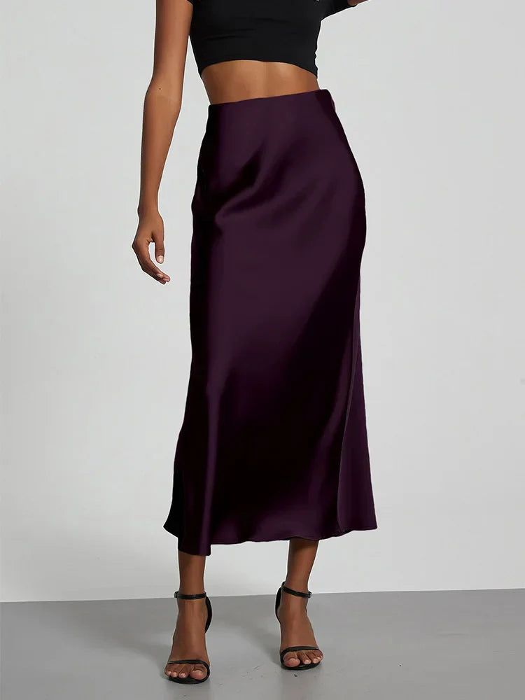 Y2K Chic High Waist Satin Party Skirt