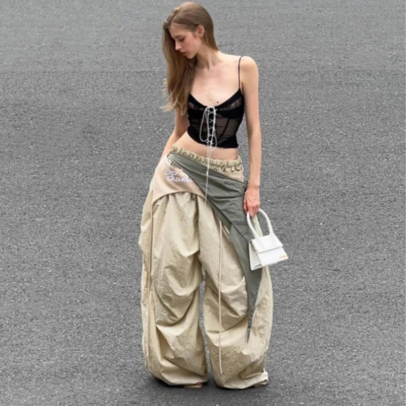 Y2K Wide Leg Retro Cargo Pants