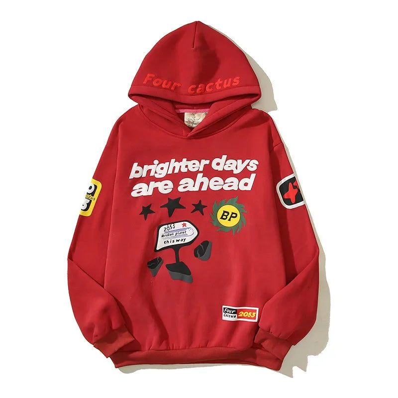 Hoodie "Brighter Days Are Ahead" Rot