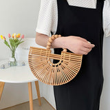 Bamboo Fan-shaped Handbag