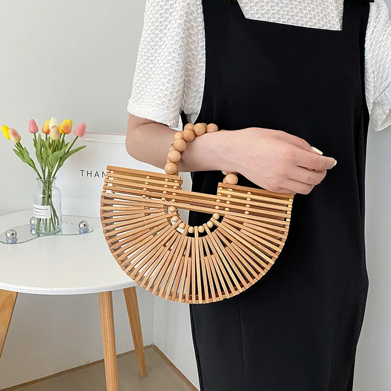 Bamboo Fan-shaped Handbag