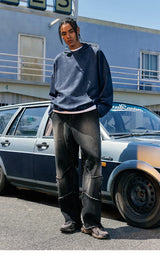 Basic Streetwear Baggy Blue Hoodie