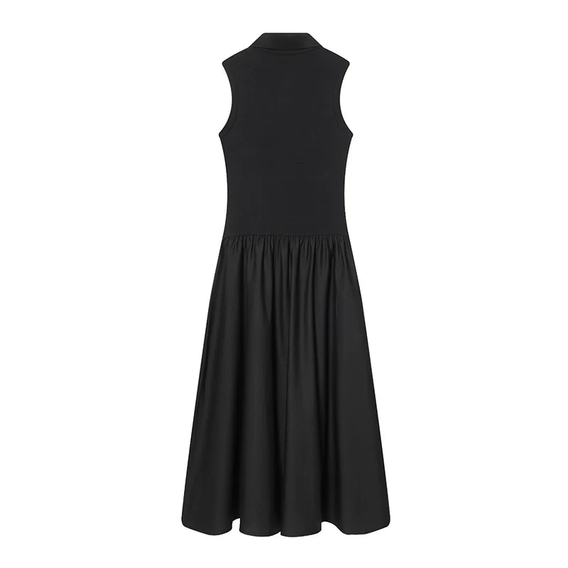 Elegant Black Long Tank Dress