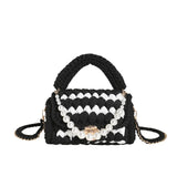 Woven Bag Knitted Shoulder Chunky