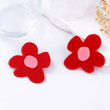 Pendientes vintage de flor acrílica