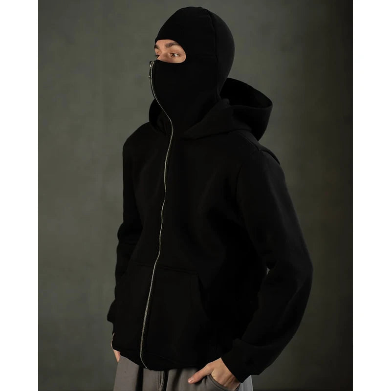 Street Vintage Face Mask Hoodie