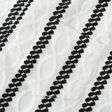 Gestreiftes Jacquard-Langarmhemd mit Kubakragen