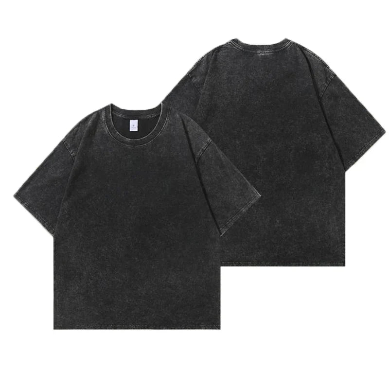 Retro Washed Vintage Solid Color T-Shirt