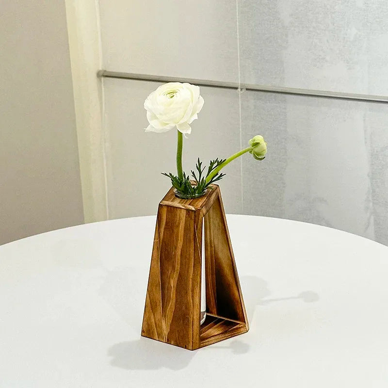 Vintage Wooden Hydroponic Vintage Vase
