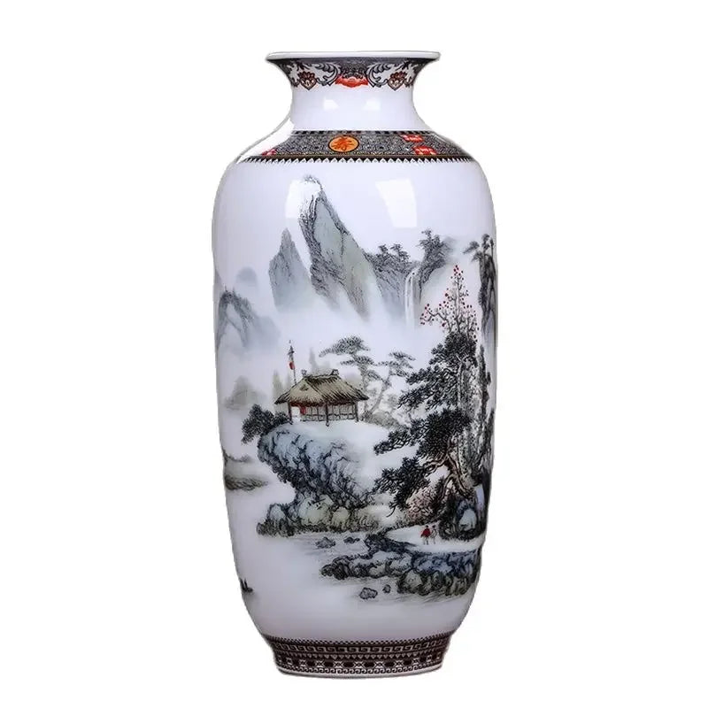 Vintage Traditional Flower Ceramic Vase Chinese