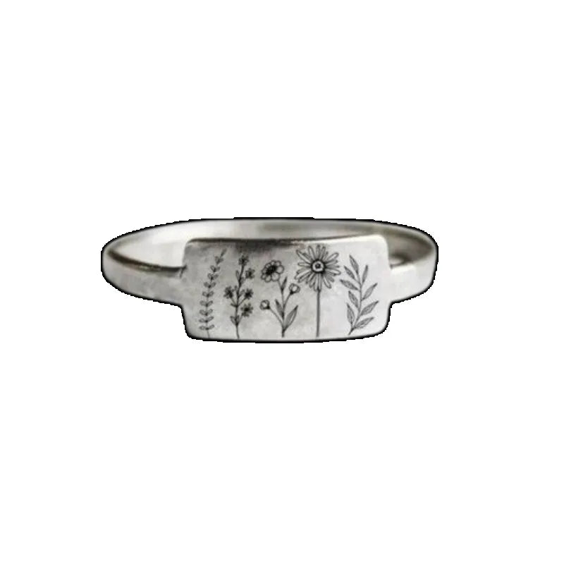 Wildflower Steel Vintage Ring