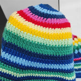 Crochet Striped Contrast Fisherman Hat