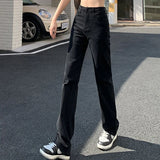 High Waist Korean Straight Leg Jeans