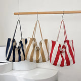 Striped Canvas Shoulder Bag