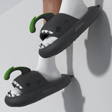 Thick Sole Night Glow Shark Slippers