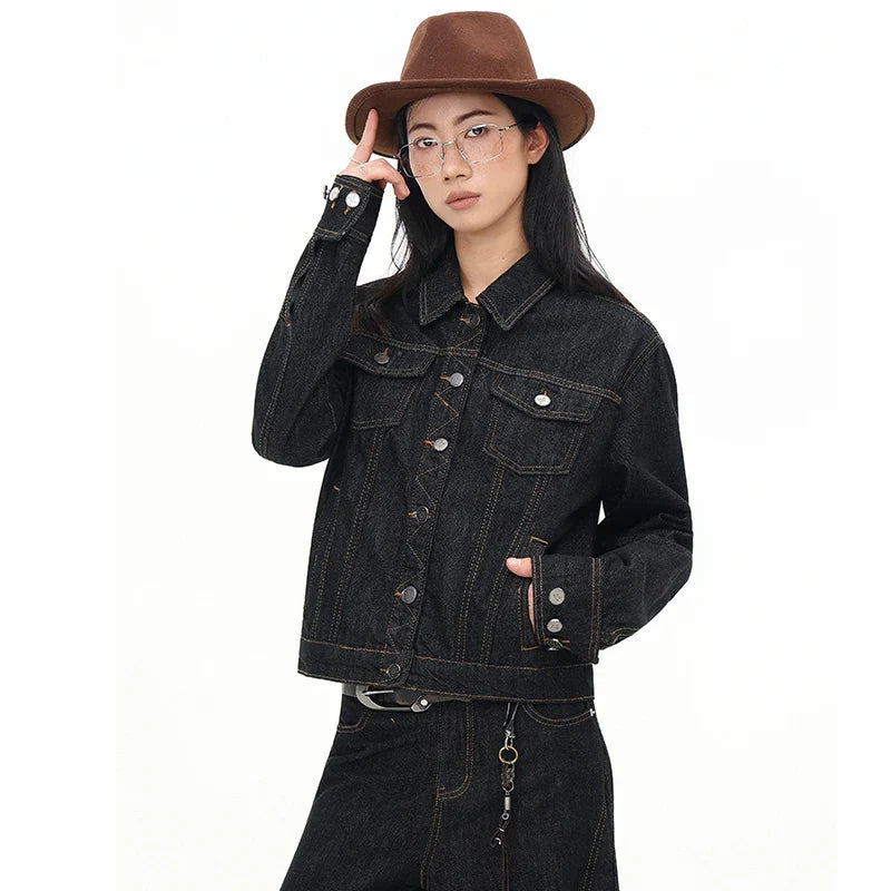 Cowgirl Black Denim Two-Piece Set