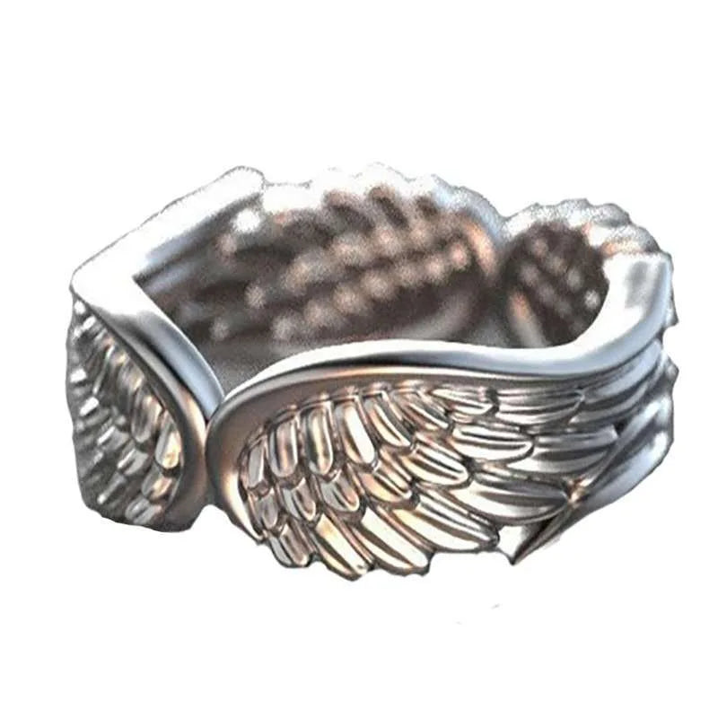 Anillos Retro de Alas de Ángel y Demonio